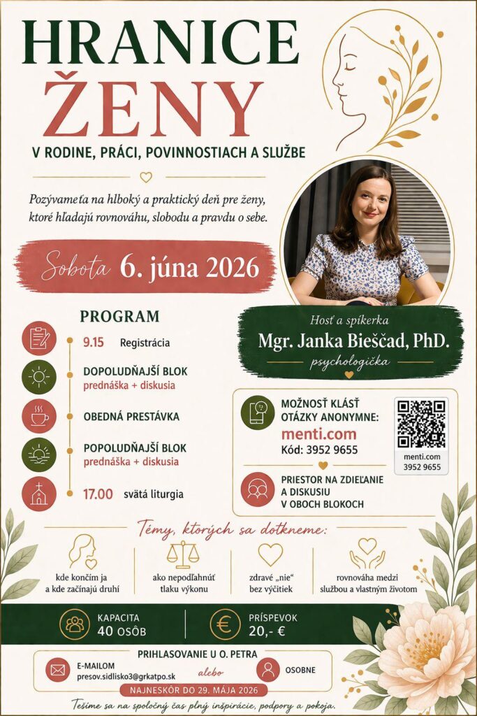 Pozvánka pre ženy na stretnutie pod názvom Hranice ženy