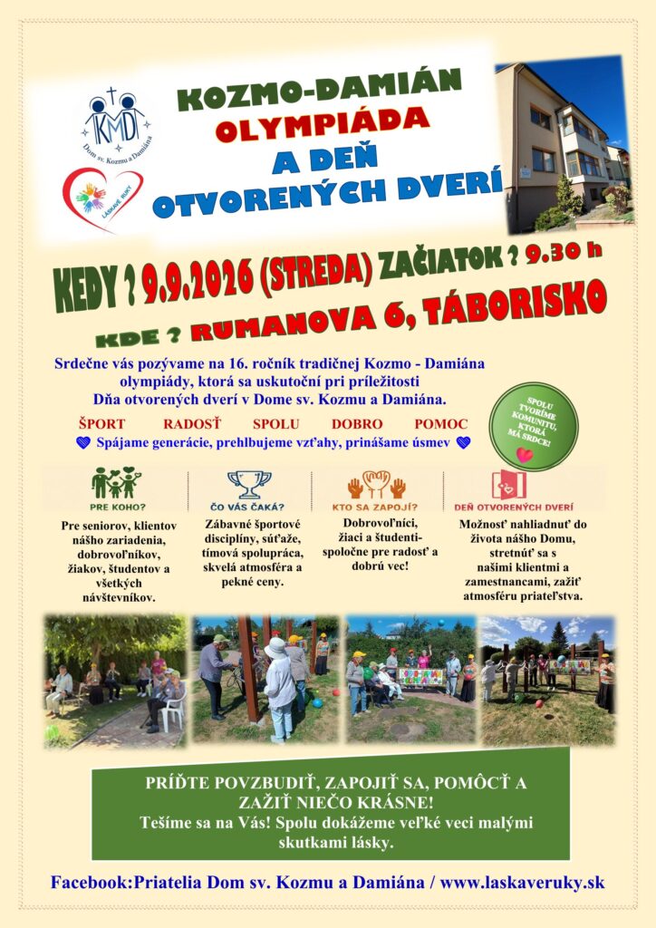 Pozvánka na DOD a olympiádu do Domu sv. Kozmu a Daminána