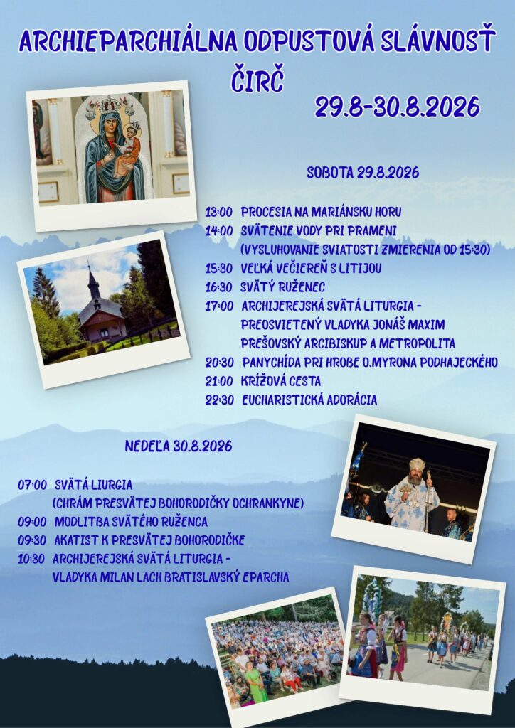 Pozvánka na archieparchiálnu odpustovú slávnosť v Čirči